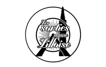 Logo de "Les Sorties d'une Lilloise" avec les illustrations de la roue de Lille et de son beffroi.